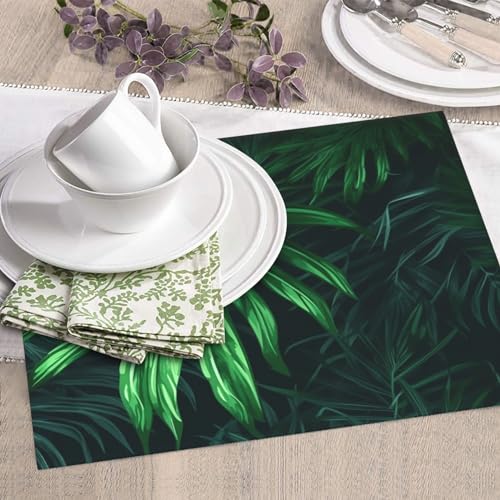 Green Tropical Jungle Plant Print Dish Drying Mat for Kitchen Counter Ultra Absorbent Microfiber Dishes Drainer Mats Washable Drying Pads for Sinks 16 x 18 In - color: Green Tropical Jungle Plant