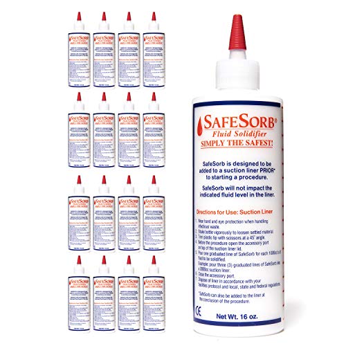DiSorb Spill Absorbent Powder - Clean Up Bodily Fluids, Blood, Vomit, Urine, Diarrhea - Fluid Solidifier for Daycares, Buses, Schools, Hospitals, Restaurants - 16000cc - 16 Bottles Per Case - size: 16000 cc