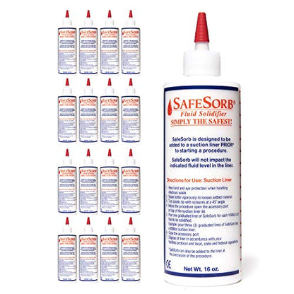 DiSorb Spill Absorbent Powder - Clean Up Bodily Fluids, Blood, Vomit, Urine, Diarrhea - Fluid Solidifier for Daycares, Buses, Schools, Hospitals, Restaurants - 16000cc - 16 Bottles Per Case - size: 16000 cc