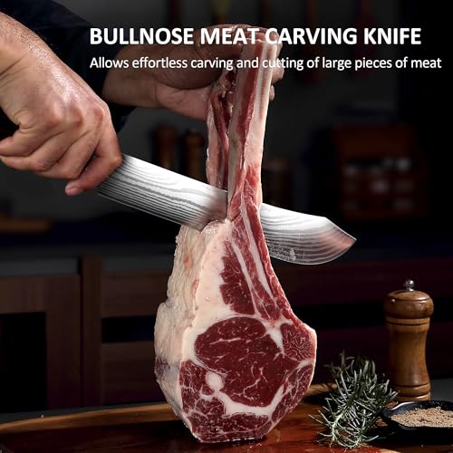 PAUDIN Butcher Knife, 10″ Bullnose Brisket Knife,Forged High Carbon German Steel, Ultra Sharp Edge for Meat Cutting, Ergonomic Handle Design - style: 10" Butcher Knife