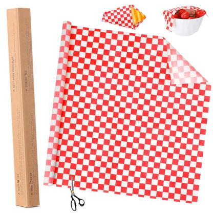 Beeswax Wraps for Food 14x52" Beeswax Food Wraps Reusable Wax Paper Roll Waxed Paper & Bowl Covers Organic & Sustainable Alternative to Aluminum Foil & Plastic Wrap Honeycomb Classic Checkered