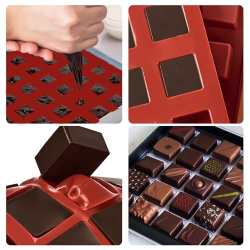 Mini Square Silicone Molds, 2 Pack 40-Cavity Caramel Candy Gummy Molds for Chocolate Mini Ice Cube Jelly Truffles - color: 2 Packs Mini Square Molds Z277