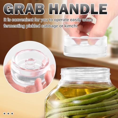 12Pcs Glass Fermentation Weights Kit for Beginners with Easy Grip Handle Transparent Pickle Glass Weights for Wide Mouth Mason Jars Pickles (Style 2) - color: Style 2