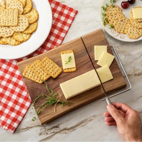 ROCKLER Matte Black Cheese Slicer Kit - Stainless Steel Wire Cheese Slicer w/Extra 2 Wires & Hex Key - Easy Installation Cheese Cutters for Block Cheese - DIY Gift Ideal Kitchen Gadgets for Decor