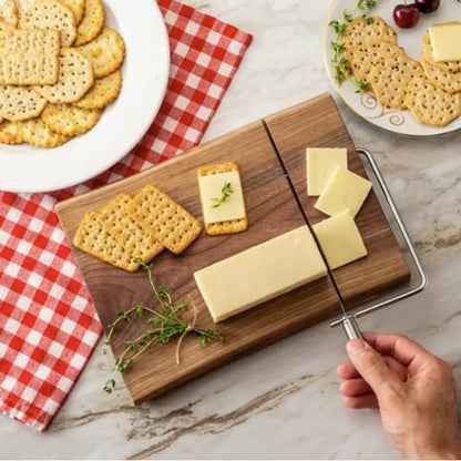 ROCKLER Matte Black Cheese Slicer Kit - Stainless Steel Wire Cheese Slicer w/Extra 2 Wires & Hex Key - Easy Installation Cheese Cutters for Block Cheese - DIY Gift Ideal Kitchen Gadgets for Decor