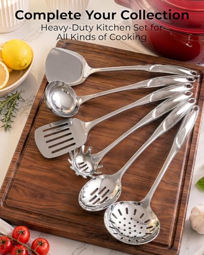 Zulay Kitchen Stainless Steel Pasta Spoon - 12” Spaghetti Server with Teeth & Draining Holes - Rust-Resistant Pasta Fork for Noodles & Pasta - Dishwasher Safe Utensil for Everyday Use - size: Pasta Server