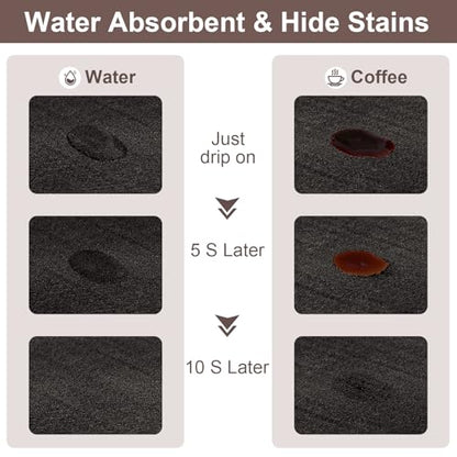 CooRug Absorbent Coffee Mat, Fashion Dish Drying Mat for Kitchen Counter Coffee Bar Accessories Espresso Machine Dish Rack 12" x 20" Black - size: 12" x 20"