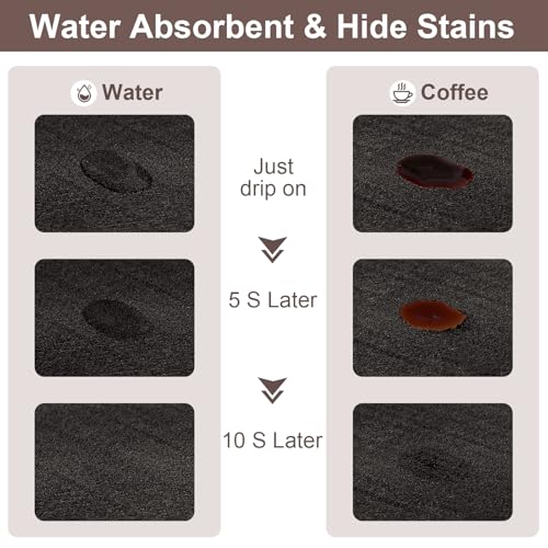 CooRug Absorbent Coffee Mat, Fashion Dish Drying Mat for Kitchen Counter Coffee Bar Accessories Espresso Machine Dish Rack 17" x 32" Black - size: 17" x 32"