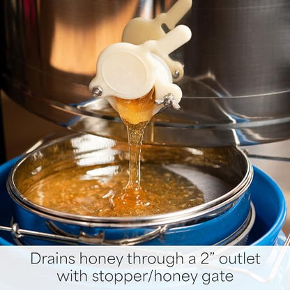 VIVO Honey Extractor 2 Frame Rack, Food Grade Stainless Steel Honey Processing Equipment, Manual Crank Honeycomb Drum Spinner with Transparent Lid, BEE-V002 - size: 1 Count (Pack of 1), style: Manual