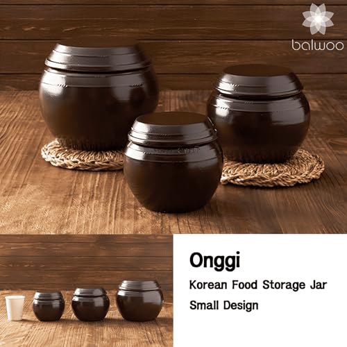 Earthenware Onggi Korean Traditional Clay Jar Mini Ceramic Canister/Handmade Food Storage Container for Tea, Coffee Bean, Salt/Breathing Clay Pot Kimchi Fermentation Crock (500ml(17oz)) - size: 16.9 Ounces
