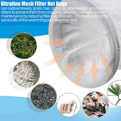 (20 Pack) Pool Micro Filter Mesh Bags for Pool Blaster Water Tech Catfish Ultra Vacuum Sand & Silt Cleaner Filter
