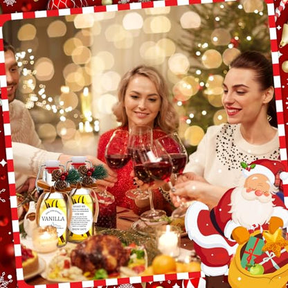 Sieral 9 Sets Vanilla Extract Bottles Clear Swing Top Glass Bottles for Gift Giving Homemade Vanilla Extract Jar Funnel Rope Labels for New Year Brewing Oil Beer Tea DIY Supply(Round Stickers,4 oz) - size: 4 oz, style: Round Stickers