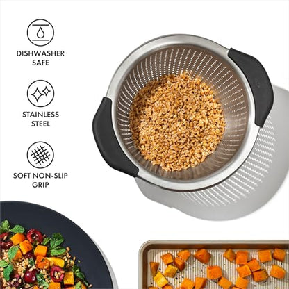 OXO Good Grips Stainless Steel 3 qt./ 2.8L Colander - size: 3 Qt