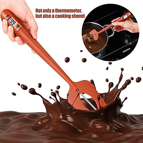 Efeng Candy Thermometer Spatula,Digital Cooking Thermometer with Pot Clip – Silicon Spatula with Meat Thermometer, Instant Read Temperature Reading for Candy,Chocolate,Grill Meat Cooking