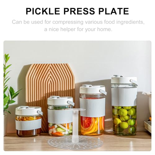 VOSAREA Pickle Jar Press Plate Reusable Fermentation Jar Vegetable Press Wide Mouth Supply for Sauerkraut Kimchi Pickled Foods Prevents Floating 7.87 X 7.48 X 7.48 in