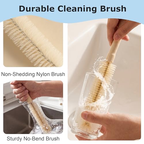 SIMPOR Bottle Cleaning Brush Set - 11Pcs Long Handle Straw Cleaner for Water Bottle, Reusable Pipe Cleaning Brush for Sippy Cup, Drinking Straw, Narrow Neck Bottles, Kettle Spout, Pipes, Tubes
