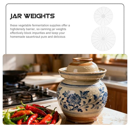 4pcs Fermentation Weights: Plastic Fermenting Weights for Wide Mouth Mason Jars- Fermenting Lid Kit Pickling Mesh Press Plate for Kimchi Sauerkraut