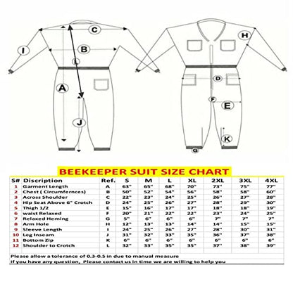 MS Breathable Ventilated 3Layers Beekeeping Suit with Fencing Veil & Protective Gloves – Full Body Beekeeper Suit - color: White, size: 3X-Large
