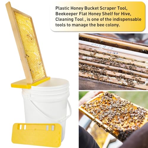 Honey Uncapping Tank Holder, Honey Harvesting Tools, Easy Clean Honey Extractor Tank Bucket Scraper for Beekeeping Hive Frames Cleaning, Fit All 5 or 6 Gallon Bucket