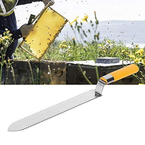 Stainless Steel Honey Scraper, Beekeeping Serrated Honey Scraping Knife Uncapping Knife Bee Hive Hand Tool