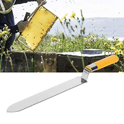 Stainless Steel Uncapping Knife Beekeeping Serrated Beekeeping Knife, Bee Hive Knife Cutter Blade Beekeeper Equipment Bee Hive Tool for Harvesting Extracting Honey
