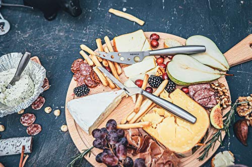BOSKA Stainless Steel Cheese Knife - Copenhagen Nr.2 for All Types of Cheese - Multi-Functional Cheese Slicer - Handheld Slicer - Silver Non-Stick - Dishwasher Safe - for Kitchen Cooking - style: Soft & Semi Hard Cheese Knife
