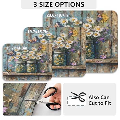 Butterfly Jars Dish Drying Mat for Kitchen Counter Highly Absorbent Coffee Mat Heat Resistant Dish Rack Pad for Pans Pots Utensils Sink Rack 23.6" x 19.7" - size: 23.6x19.7inch