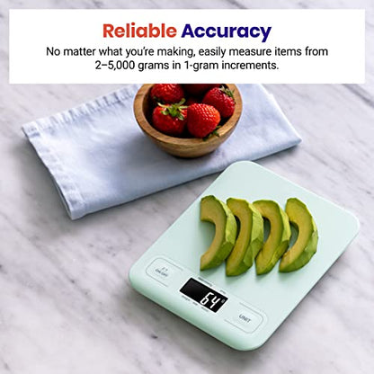 Etekcity Food Kitchen Scale, Digital Grams and Ounces for Weight Loss, Baking, Cooking, Keto and Meal Prep, LCD Display, Medium, Green - color: Mint Green