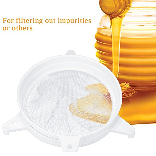 Generic Honey Strainer Durable Double Sieve Extractor for Beekeeping Kitchen White 9.45inch 2pcs