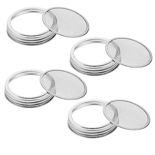 4pcs Stainless Steel Sprouting Lids for 70/86mm Mason Jars Sturdy Mesh Strainers for Bean Sprout Kit Easy to Use for Home Germination and Fermentation