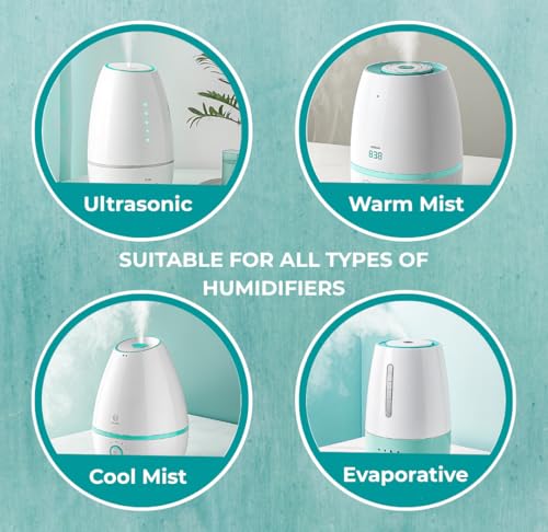 Skyis Humidifier Cleaning Tablets & Descaler 24 Pack, Removes Hard Water Scale, Mineral Deposits, White Dust, Demineralization Cleaner for Levoit, Vicks, Dyson, Dreo Humidifiers
