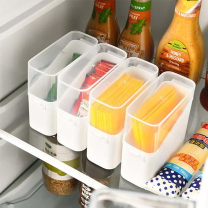 Sliced Cheese Container for Fridge, 2/4 PCS Cheese Storage Box with Flip Lid Plastic Cheese Keeper Cheese Saver Holder (2pcs) - size: 2pcs