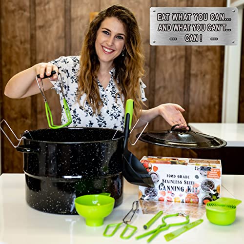 Canning Supplies-24 Qt. Water Bath Canning Pot with Rack & Lid -Starter Kits Set for Beginners - Stainless Steel Water Bath Canner Kit & Rack-Rack, XL Ladle, Measuring Cups, Kitchen Funnel by Supa Ant - size: 10-Piece Advanced