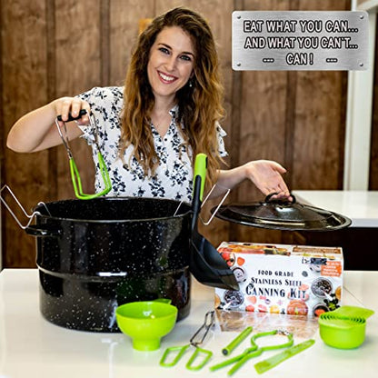 Canning Supplies-24 Qt. Water Bath Canning Pot with Rack & Lid -Starter Kits Set for Beginners - Stainless Steel Water Bath Canner Kit & Rack-Rack, XL Ladle, Measuring Cups, Kitchen Funnel by Supa Ant - size: 10-Piece Advanced