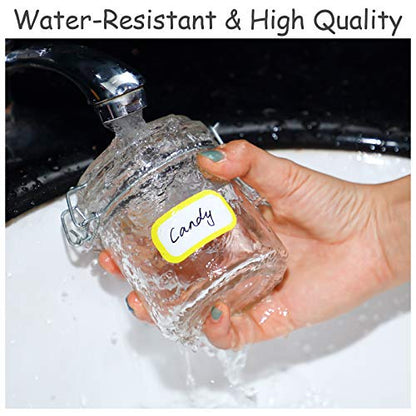 Outus 320 Pcs Waterproof Removable Labels with Makers Pen Self Adhesive Label Stickers for Water Bottles Spice Food Containers Jars Pantry Restaurant Storage(Colorful)