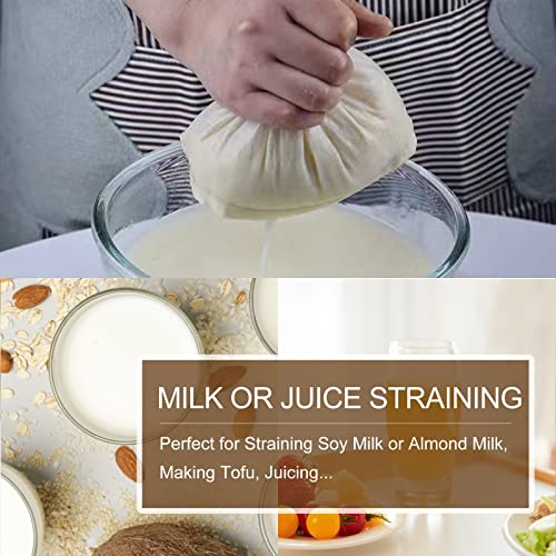 Cheesecloth, Precut 20x20Inch, Grade 90 Hemmed Cheese Cloths for Cooking Reusable and Washable, 100% Unbleached Pure Cotton Muslin Cloths for Straining Butter, Cheese, Nut Milk (4 Pieces)