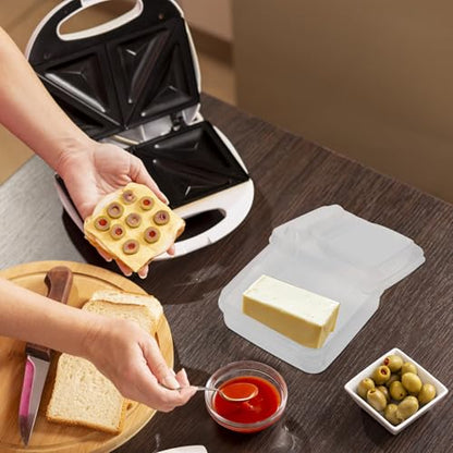 NUOBESTY 2pcs Airtight Cheese Slice Boxes for Refrigerator Food Storage Containers with Fresh-keeping Design Material Butter Dishes and Fruit Cases Prevent Odor Mixing