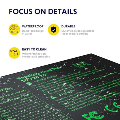 iPower Durable Waterproof Seedling Heat Mat 10"x20.75", Warm Hydroponic Heating Pad for Germination, Indoor Gardening, Greenhouse - size: 10" x 20.75", style: Upgraded Carbon Film