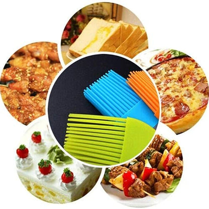 Generic High Heat Resistant Silicone Basting Pastry Brush - Cooking Baking Oil Brush Spread Oil Butter Sauce (3Pcs), Food Grade, Dishwasher Safe, Silver