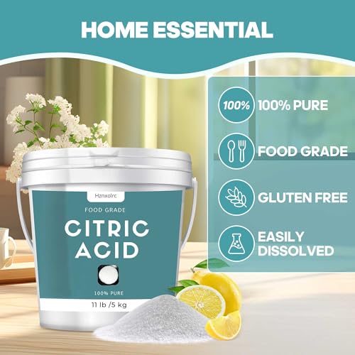 11 lb (1.38 Gallon) Citric Acid Powder Food Grade, Ideal for Cleaning Cooking and Baking, 100% Pure, Natural Preservative, Citric Acid for Bath Bombs and Canning - size: 11 lb