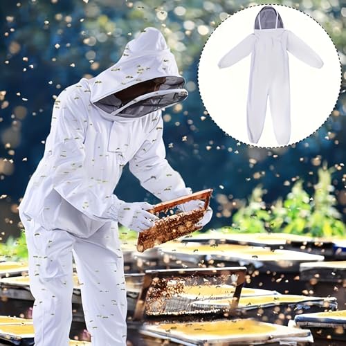 Bee Suit, Full Body Beekeeper Costume Nylon Beekeeping Protective Clothing with Ventilated for Beekeeper