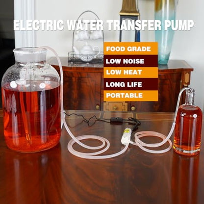 Food Grade Self Priming Electric Water Transfer Pump,Auto Siphon Diaphragm Pumps,AC 100-240V,2.0LPM,Low Noise for Home Brew Bottling Wine,Beer,Juice,Ice Maker,Coffee Machine