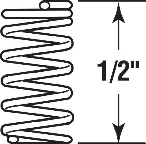Prime-Line SP 9700 Compression Spring, Spring Steel Construction, Nickel-Plated Finish, 0.035 GA x 1/4 In. x 1/2 In. (6 Pack) - color: Nickel, size: 1/4 in. x 1/4 in.