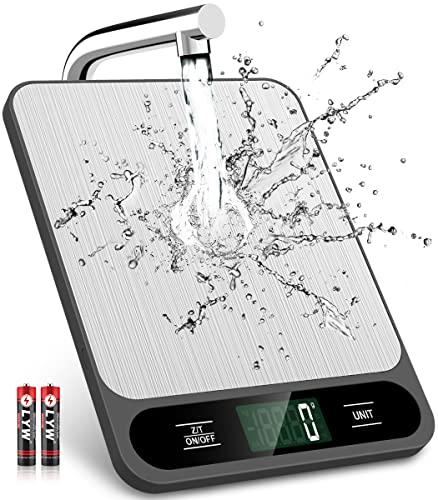 Mik-Nana Food Scale, 10kg/22lb Digital Kitchen Scale Weight Grams and Ounces for Baking Cooking Coffee Package Postage, 6 Units with Tare Function, LCD Display, Easy Clean Stainless Steel - color: Black