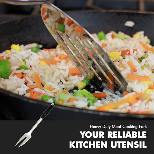 Chef Craft Select Meat Cooking Fork, 12 inch, Stainless Steel - size: 12 inch, style: Meat Cooking Fork