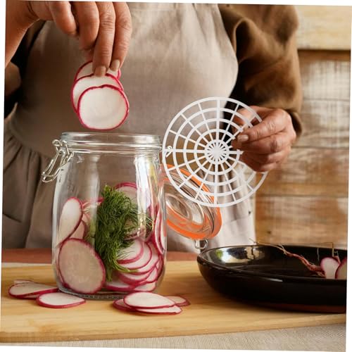Zerodeko 5pcs Round Mesh Jar Fermentation Kit Press Plates for Pickling and Kimchi Tool for Vegetables Canning Enhances Flavor Absorption Easy to Clean and Store