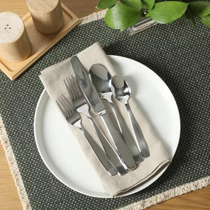 Gibson Home Castleford Flatware Utsensil Set, 20-Piece Stainless Steel Silverware Service for 4 – Modern Polished Finish - size: Service for 4 (20pcs)