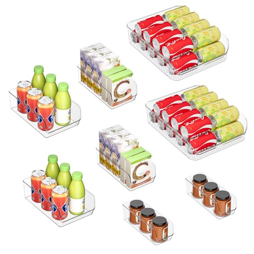 Ettori Clear Organizing Bins for Total Home Organization - Multi-Purpose Storage Solution for Pantry, Closet, Bathroom, and Kitchen (8 pack clear) - color: 8 pack clear