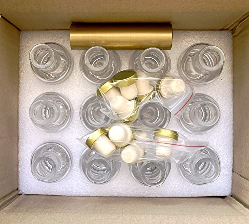 Clear Glass Bottles 3 oz - 100ml [Pack of 12] for Wine Beverages Drinks Oil Vinegar Kombucha Beer Water Soda with Cork Stopper Airtight Lid - size: KC-Short-3oz-12pic