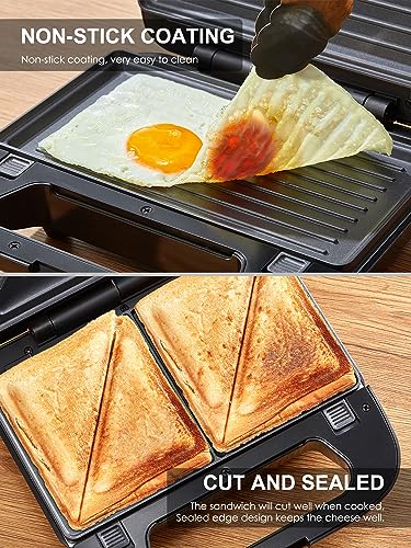 Reemix 3-in-1 Waffle, Grill & Sandwich Maker, Panini Press Grill and Waffle Iron Set with Removable Non-Stick Plates, Perfect for Grilled Cheese, Tuna Melts, Burgers, Steaks (Black, Plastic) - color: Black, Plastic